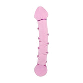 Lovetoy Glass Romance 5 Glass Dong 7 Inch Pink