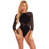 Pink Lipstick Definitive Diva Bodysuit Black