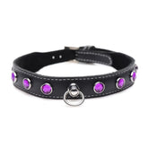Master Series Bling Vixen Leather Choker Collar With Rhinestones