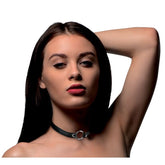 Master Series Sex Pet Leather Choker BDSM Collar With Silver Ring