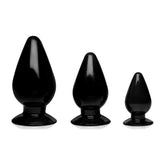 Master Series Triple Cones Anal Plug Set Black 3 Piece