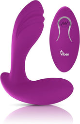 Viben Epiphany Rollerball Dual-Stim Massager With Remote Berry
