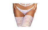 Axami Lingerie Microfiber and Lace G-String Panty with Studs White