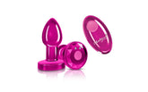 Cheeky Charms Pink Rechargeable Vibrating Metal Butt Plug With Remote