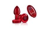 Cheeky Charms Red Rechargeable Vibrating Metal Butt Plug With Remote