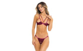 Rene Rofe I Like It Rough Women Sexy Bra and Panty Set Burgundy