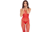 Rene Rofe Sparkle Crotchless Womens Bodystocking