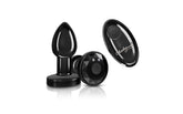 Cheeky Charms Gunmetal Rechargeable Vibrating Metal Butt Plug With Remote Small