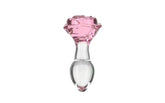Pillow Talk Rosy Luxurious Glass Anal Plug With Clear Gem