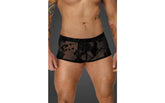 Noir Handmade Mens Flock Embroidery Short-Shorts