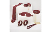 Daytona Deluxe Bondage Play Kit 8 Piece Burgundy Gold