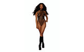 Dreamgirl Lingerie Women Fetish Fishnet Teddy With Harness Black