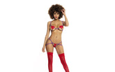 Mapale 2 Piece Purple Elastic Red Heart Applique Set