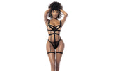 Mapale Sexy Womens Strappy Bodysuit Black