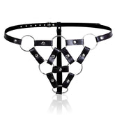 BDStyle Faux Leather BDSM Play Studded G-String