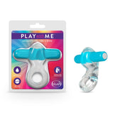 Blush Novelties Play With Me Delight Vibrating Cock Ring Clear / Blue