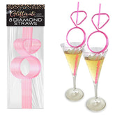 Little Genie Glitterati Hens Party Novelty Diamond Straw Set of 8