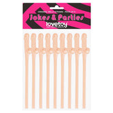 Lovetoy Jokes and Parties Original Willy Dicky Straws Flesh