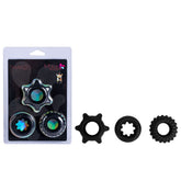 Maia MANZO Stretchy Silicone Cock Rings Set of 3 Black