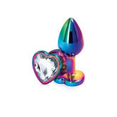 NS Novelties Rear Assets Multi Coloured Heart Shape Gem Base Butt Plug Small