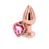 NS Novelties Rear Assets Rose Gold Heart Gem Base Metal Anal Plug Medium