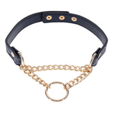 Sportsheets Sex & Mischief Cougar Day Bondage Collar Navy Blue / Gold