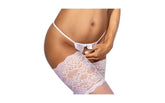 Axami Lingerie Lace Open Front G-String Lingerie White