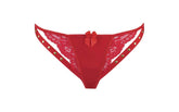 Axami Lingerie Microfiber and Lace G-String Panty with Studs Red