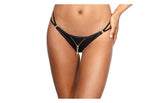 Axami Lingerie Stretch Wetlook Zip G-String Panty Black