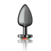 Cheeky Charms Gunmetal Butt Plug With Heart Rainbow Jewel