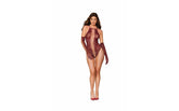 Dreamgirl Womens Teddy With Gloves Burgundy