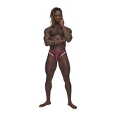 Male Power Sport Stretchy Mens Mesh Thong Burgundy