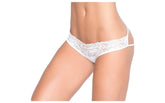 Mapale Elastic Strap Caged Back Lace Pantie White