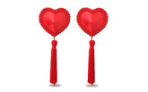 Lovetoy Reusable Red Heart Tassels Womens Nipple Pasties