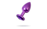 Metal Purple Metal Anal Plug With Purple Crystal Gem Small