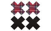 Peekaboo Sexy Schoolgirl X Nipple Pasties Black & Red