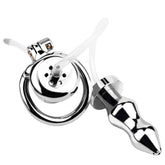 BDStyle Male Chastity Cage With Enema Butt Plug Small