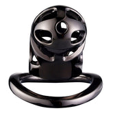 BDStyle Black Mens Chastity Cage Locked with 3 Active Sizes Rings