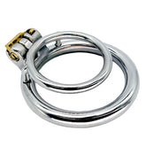 BDStyle Double Ring Mens Chastity Lock Cage With Flat Ring