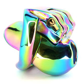 BDStyle Rainbow Male Metal Chastity Cage HTV3 Medium