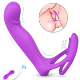 S-Hande Lorna Vibrating Cock Ring With Butt Plug Purple