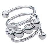 BDStyle Stainless Steel Six Removable Ball Mens Cock Ring