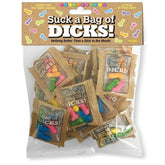 Little Genie Suck a Bag Of Dicks Bulk Bag Of 25 Party Packs Pecker Lollies