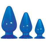 Adam And Eve Big Blue Jelly Backdoor Butt Plug Playset 3 Sizes