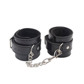 Behave Obey Me Leather Fetish Ankle Cuffs Black