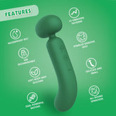 Lust Ripple Buster S 10 Function Vibrating Body Wand Green