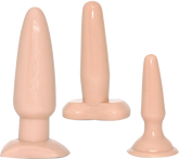 Excellent Power Vanilla Dip Butt Plugs Set Flesh