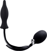 Strafe Inflatable Teardrop Silicone Butt Plug With Pumps Black