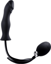 Strafe Inflatable Silicone Penis Shape Butt Plug With Pumps Black