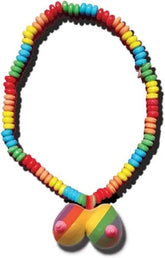 Rainbow Edible Boobie Candy Necklace